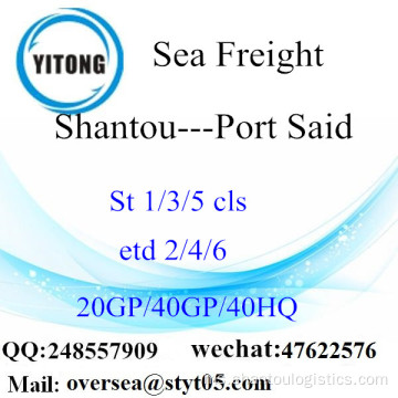 Shantou Port Sea Freight Shipping ke Port Said